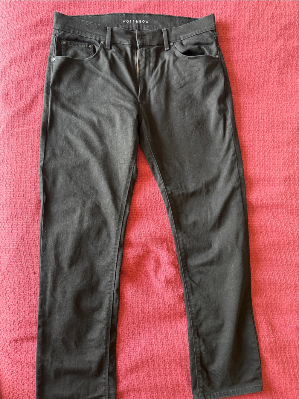 Mott & Bow Men's Barclay Slim Straight Black Jeans Size 35 X 30